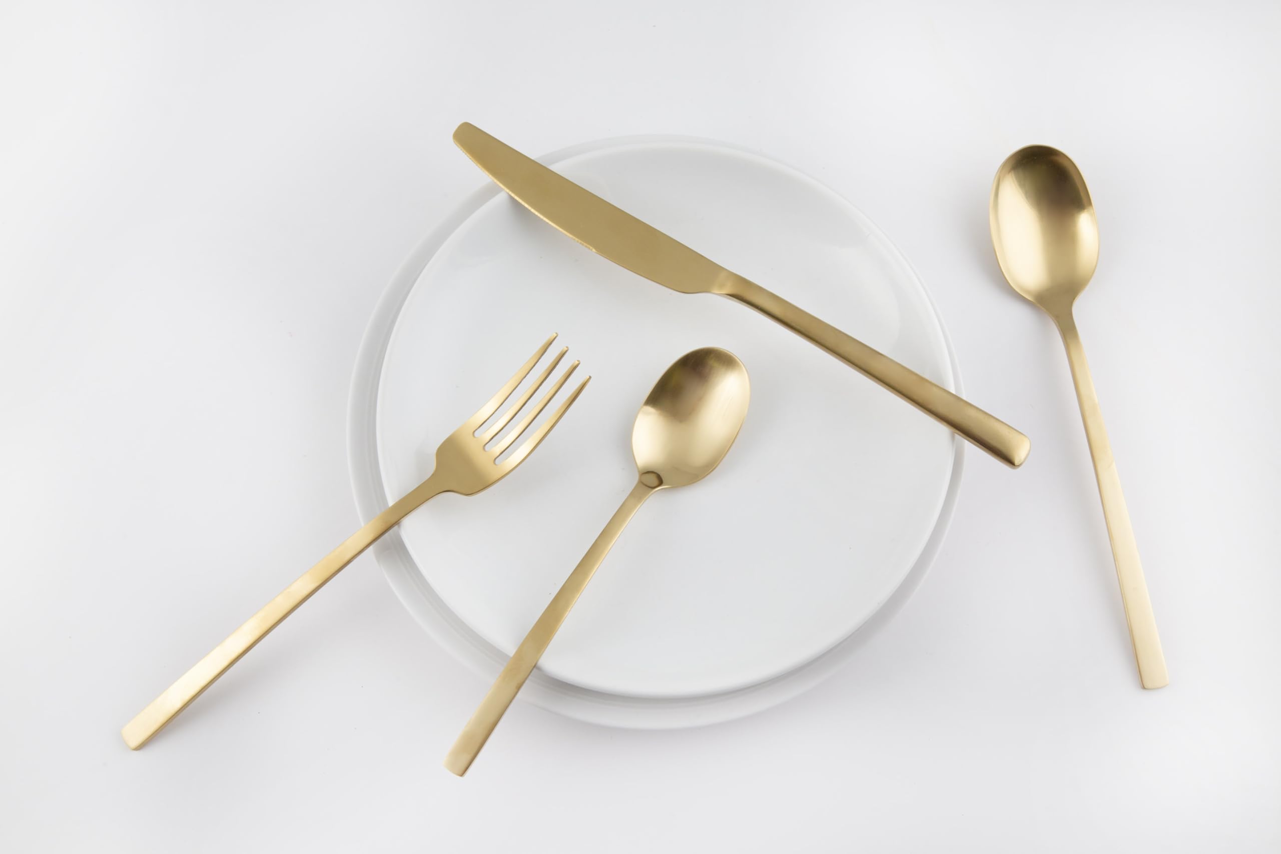Cambridge Beacon Gold Satin 16-Piece Silverware Set for 4, Flatware — Amazon image 4