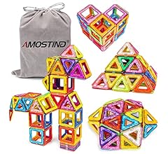AMOSTING Magnetic Blocks Building Blocks Educational Toys Construction Stacking Toy-64 pcs
