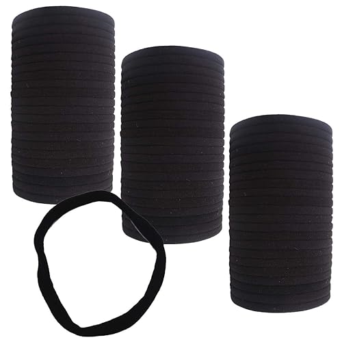 JOYOYO 100 diademas negras de nailon para bebé, bandas elásticas para el cabello, para bebés, niñas, recién nacidos, niños pequeños y niños pequeños
