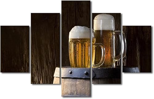 Vista 8 de Imágenes de pared para sala de estar, pintura de copa de vino tinto, bebidas alcohólicas, 5 paneles, lienzo, arte de pared, pósteres e impresiones