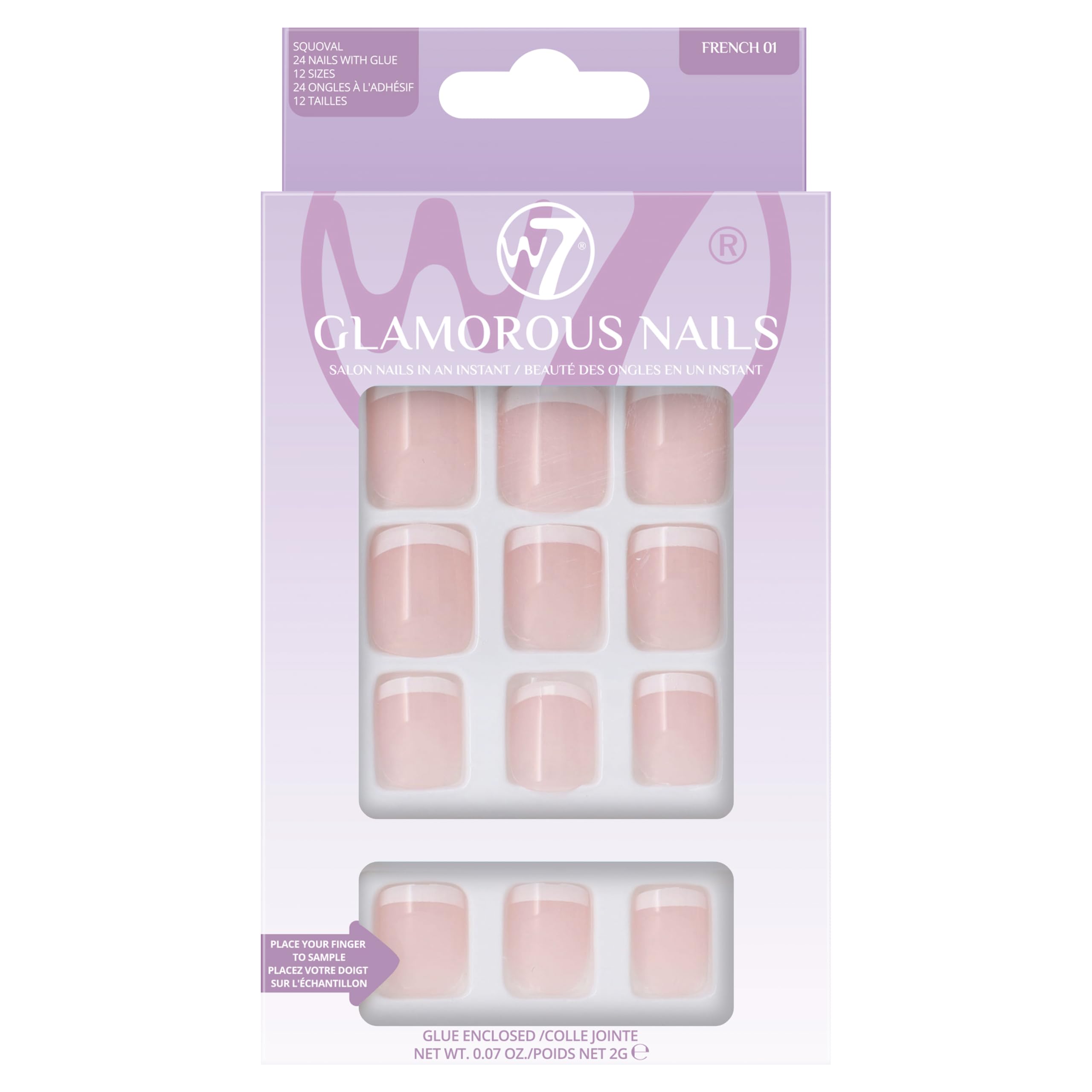 W7 Glamorous Nails - French Nails 01 (met nagellijm)