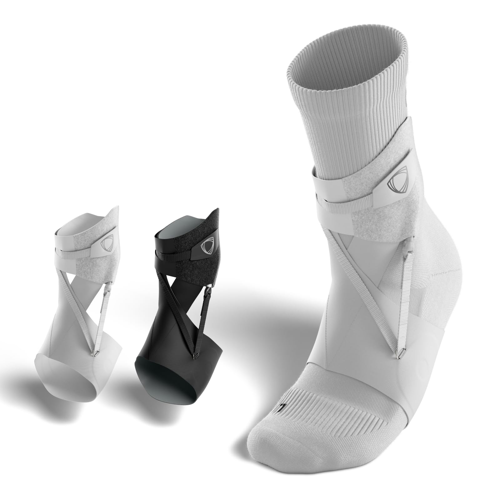 BETTERGUARDS Lite – Tobillera ligera unisex, soporte estable y cómodo, transpirable y sin compresión, ideal para deporte (L, Blanco - Izquireda)
