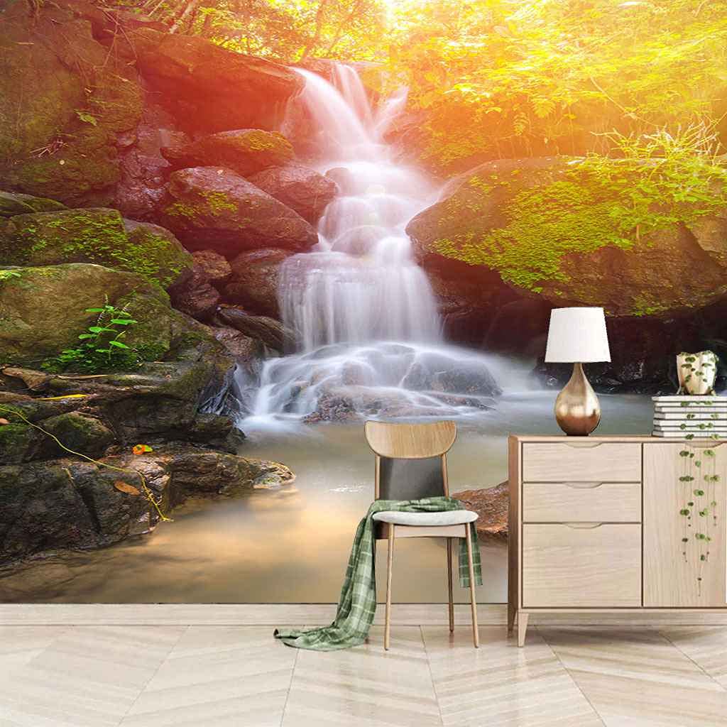 Papier peint 3D rivière pour une ambiance nature et apaisante dans la chambre de bébé