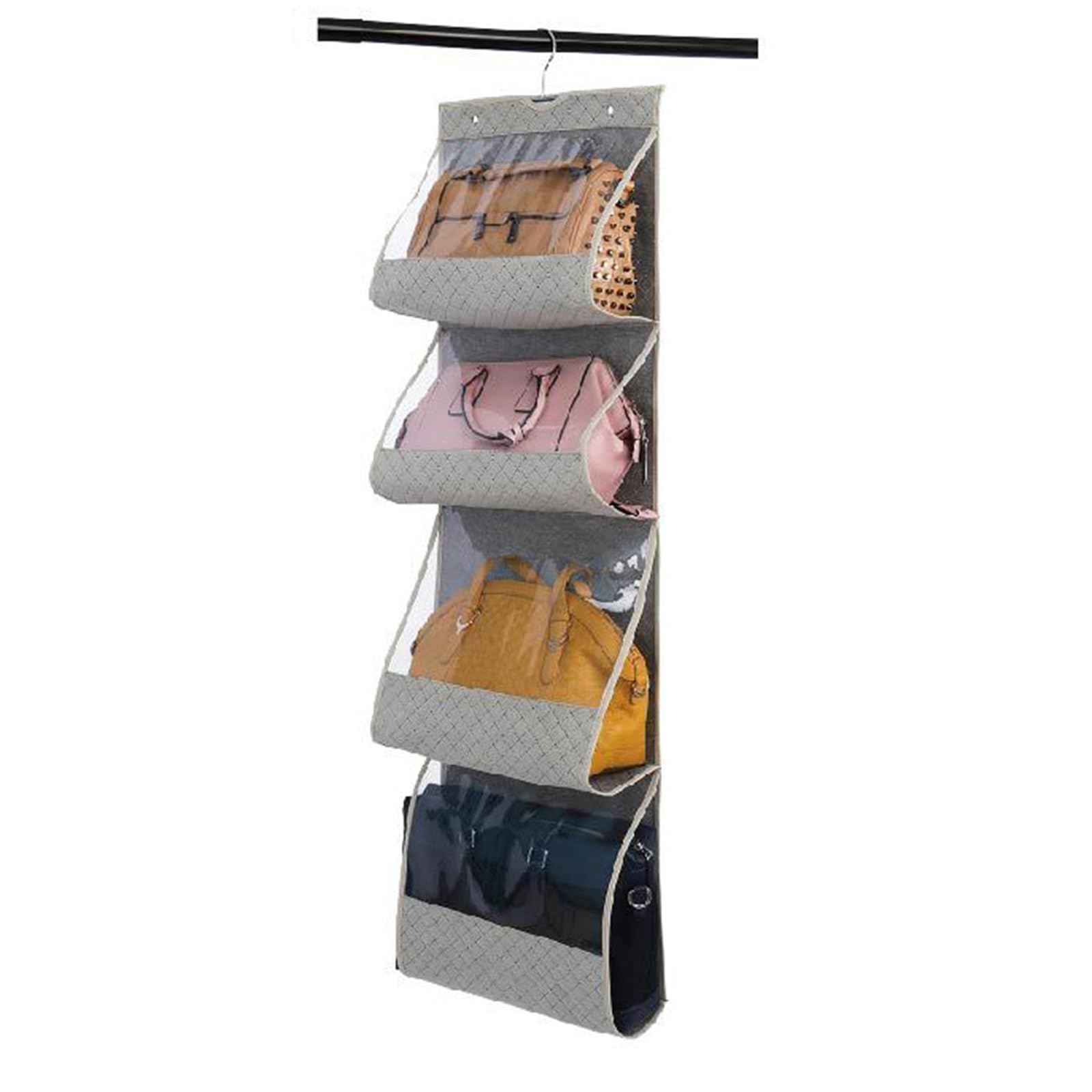 Hanging Shelves Hanging Handbag Purse Organizer For Closet Hand Bag(Beige)
