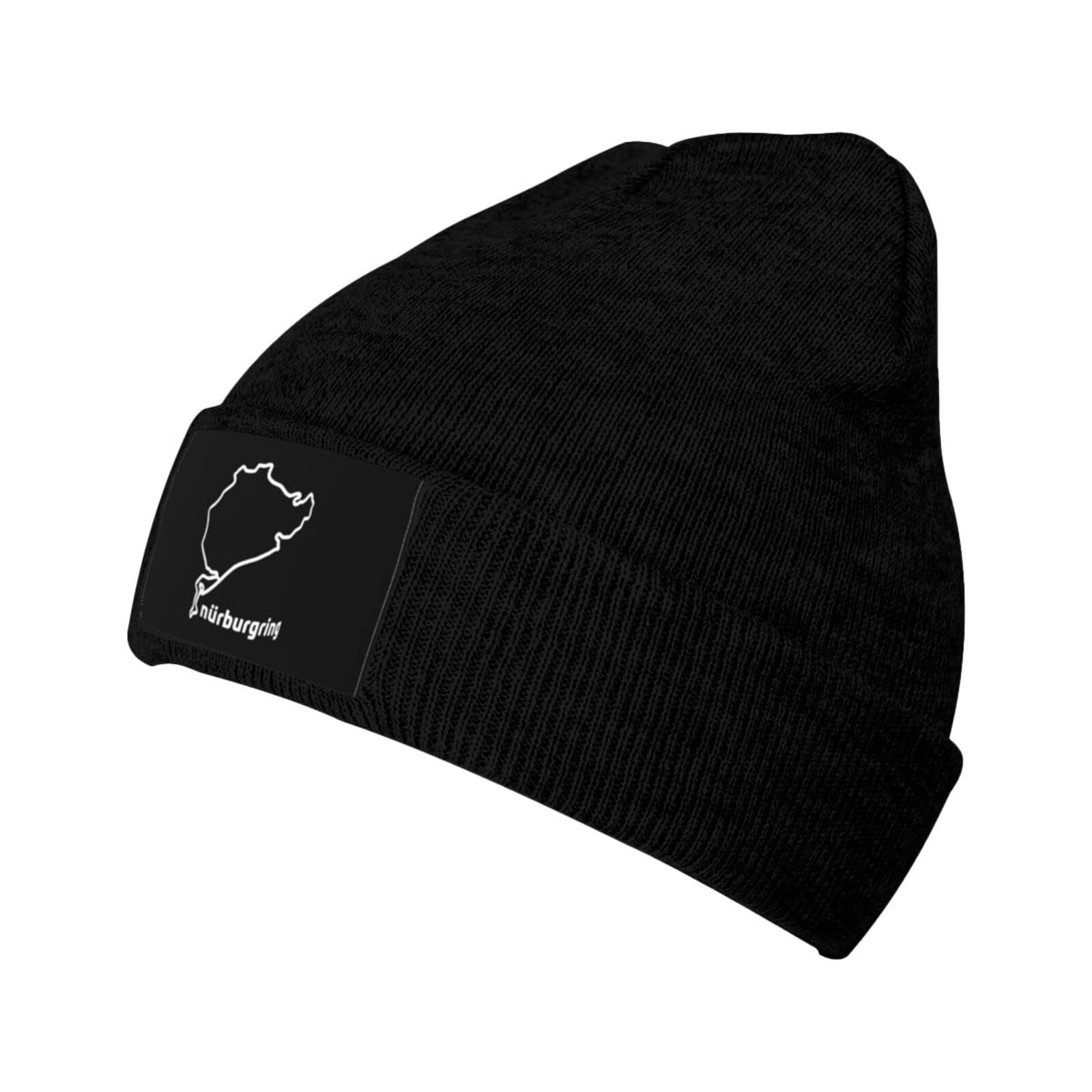 IAKUE Nurburgring Hat Winter Unisex Beanie Warm Thick Knitted Hat Soft Stretch Skull Hat Black