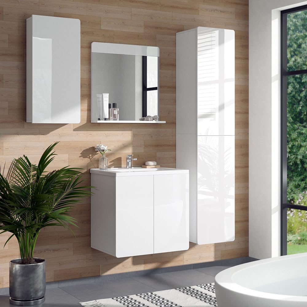 Vicco Mobile bagno Izan, Bianco, 36.6 x 76.6 cm, a parete, combinabile con altri mobili da bagno Izan