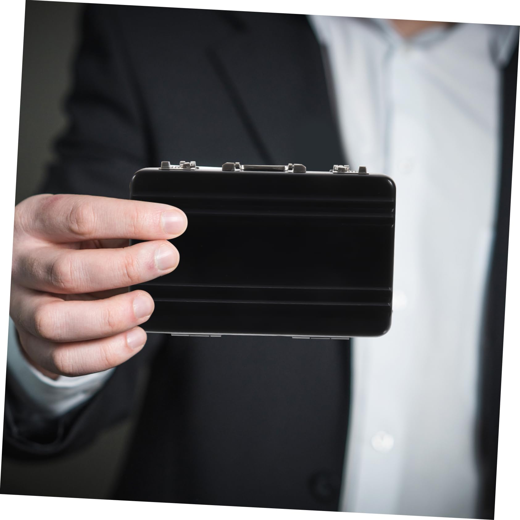 Abaodam 5 Uds Tarjetero De Metal Para Tarjetas De Visita Mini Contenedores Mini Cajas De Tarjetas Seguras Para Hombres Soporte Para Fotos De Mesa Organizador Contenedor De Metal Hombre