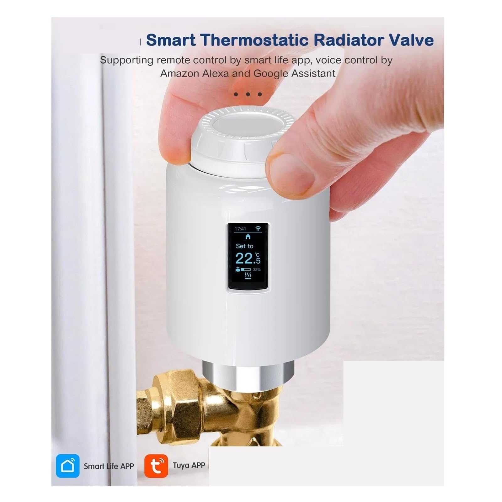 Zawór Termostatyczny TRV Tuya Z Bluetooth, Inteligentny Programowalny Siłownik, Domowy Regulator Temperatury, Obsługa Informacja O ZgodnośCi(OLED Screen)