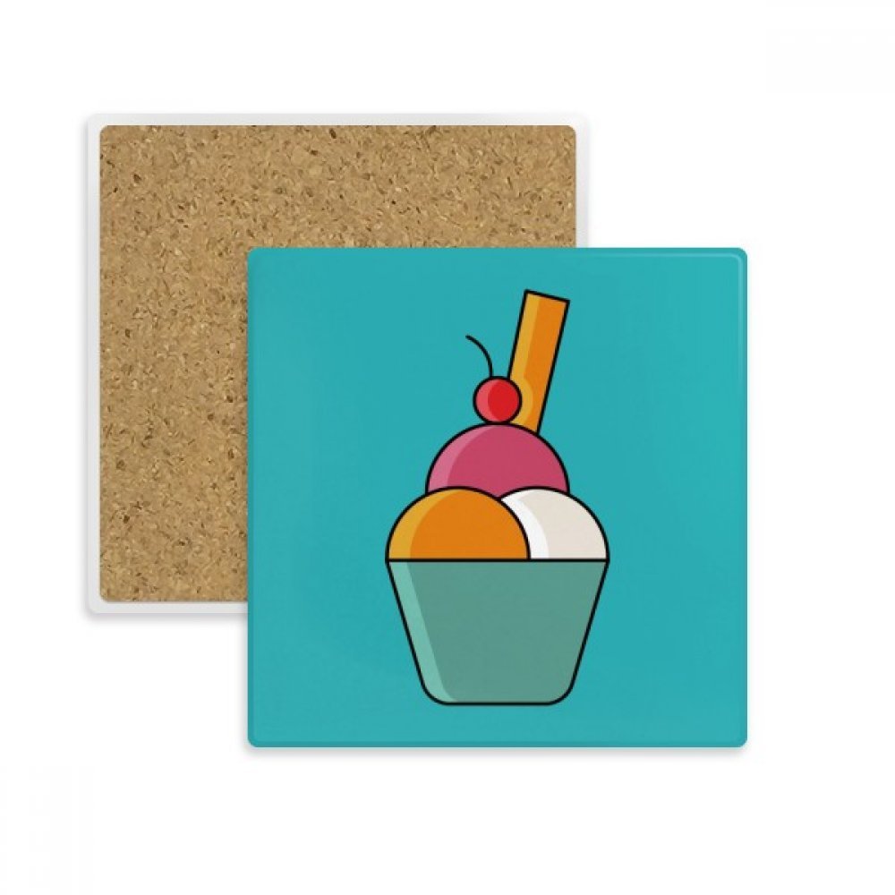 Coaster en pierre de qualité supérieure au motif de crème glacée sucrée