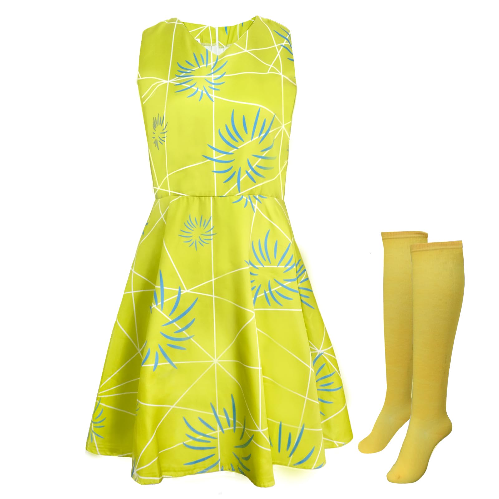 FINASKASU Yellow Green Women Cosplay Costume, Women Dress Cosplay Outfit