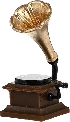 Zerodeko Modelo de casa de muñecas, modelo de gramófono en miniatura, casa de muñecas en miniatura, mini gramófono de juguete para accesorios de