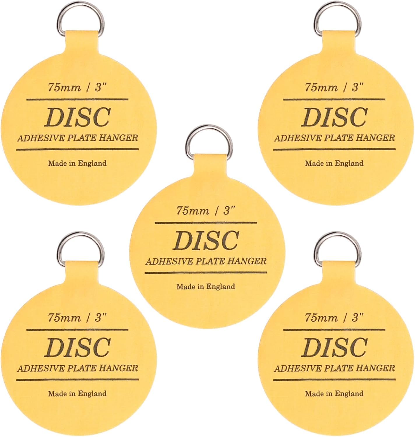 Disc Plate Hanger for Walls - Invisible Self Adhesive Plate Holder 5 Pack (3"/75mm)