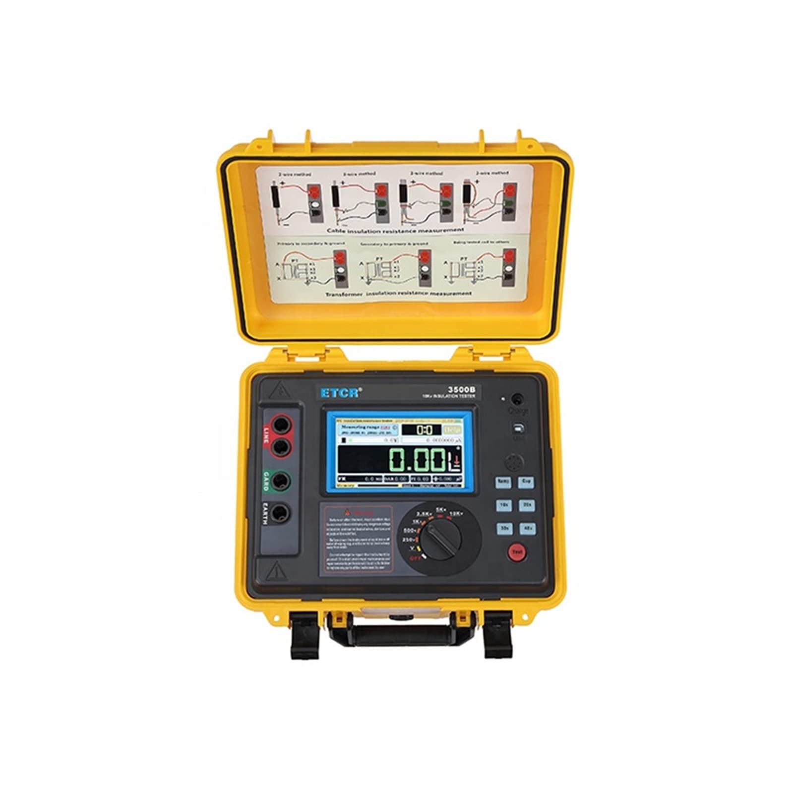 ETCR3500B Cyfrowy Tester Laboratoryjny Do Pomiaru Rezystancji Izolacji Urządzeń Dużej Skali, Które Można Ładować Za Pomocą Ekranu Dotykowego 10 KV, 5 Toohm, MA,Wysoka precyzja