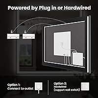 Vista 142 de WTTY LED Bathroom Mirror 32"x32" with Backlit and Front Light,Stepless Dimmable LED Mirror for Bathroom,Anti-Fog Lighted Bathroom Vanity Mirror