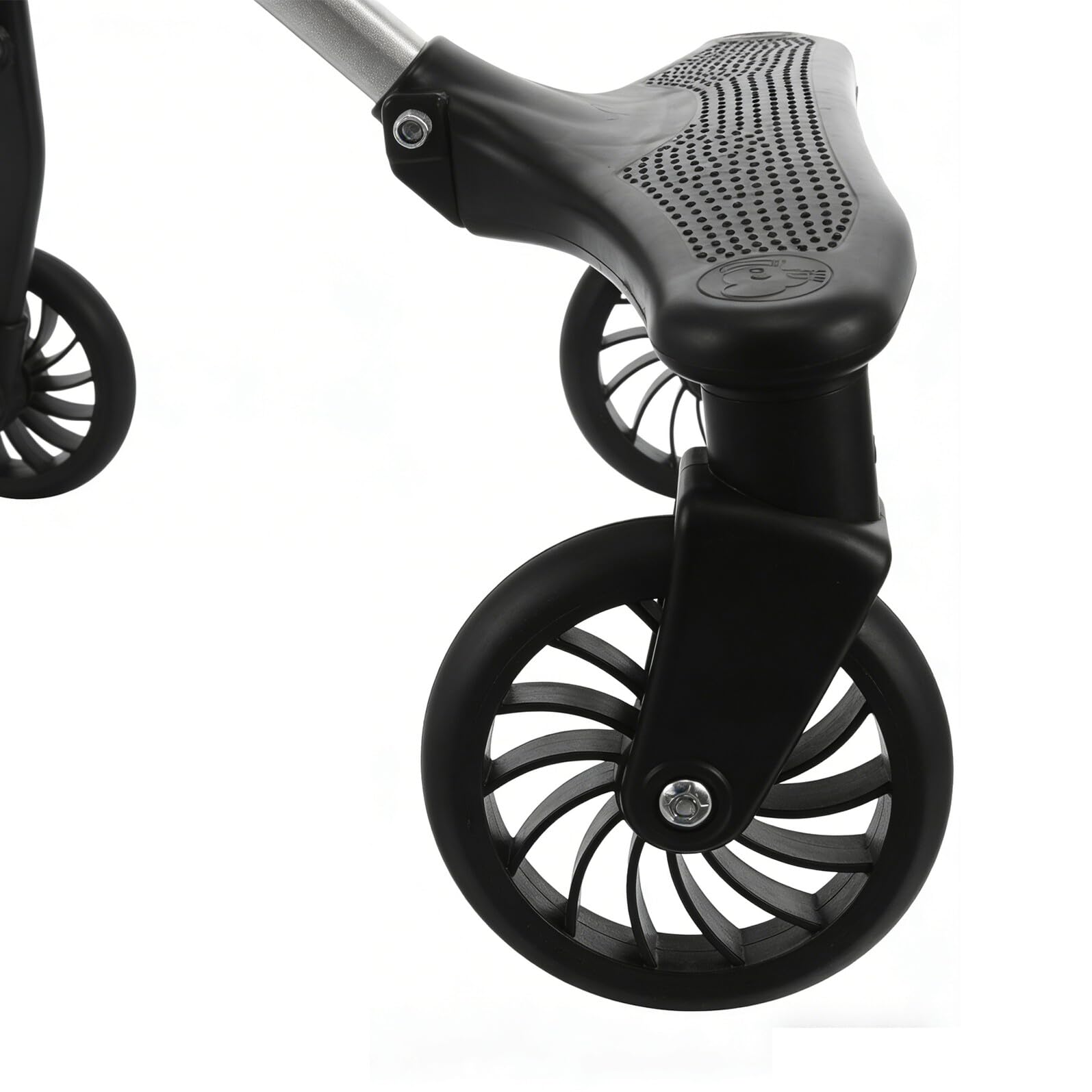 Roue de Poussette en Polyuréthane Pu Agrandie avec Frein, Kit Complet Roue Avant et Arrière Compatible Poussette, Accessoires pour Sécurité et Maniabilité Bébé, Remplacement