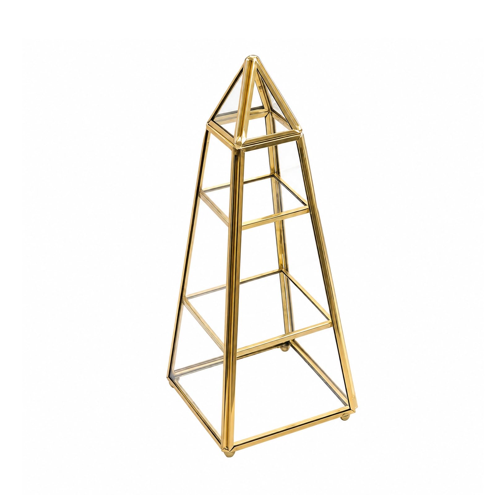 rockible Scatola gioie in a Torre Piramidale Decorativo gioie Geometrico in Trasparen di Connitore, Giallo
