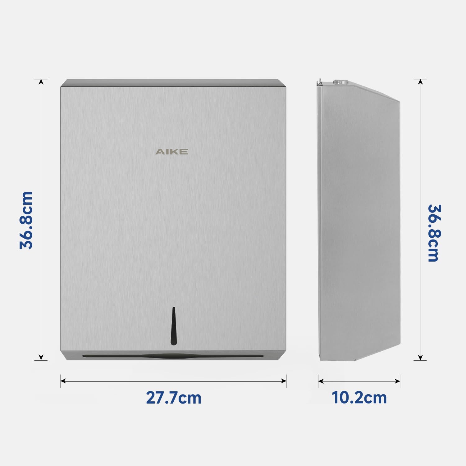 AIKE 400 Fogli Distributore di Asciugamani di Carta Commerciale in Acciaio Inox a Muro con Blocco AK5181 (H2 & Z-Fold Formato Carta Piegata 27 x 10 cm O Più Piccolo)