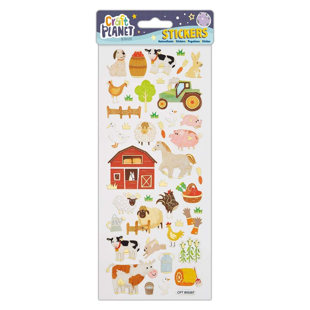 Craft Planet Multi-Colour Fun Stickers - On The Farm, N Applicable