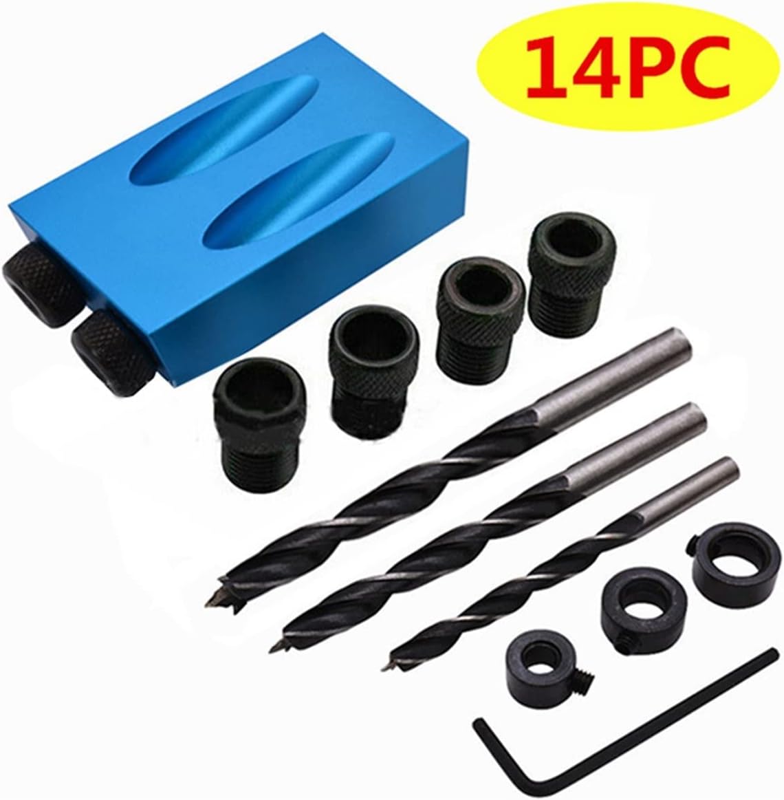 ポケットホールドリルガイド | つくる人をシゲキする オフの店 Web Shop ドリルプレス 木工 斜め穴ロケーター ドリルビット ポケット穴ジグキット 15度角度ドリルガイドセット 穴あけパンチ DIY 大工道