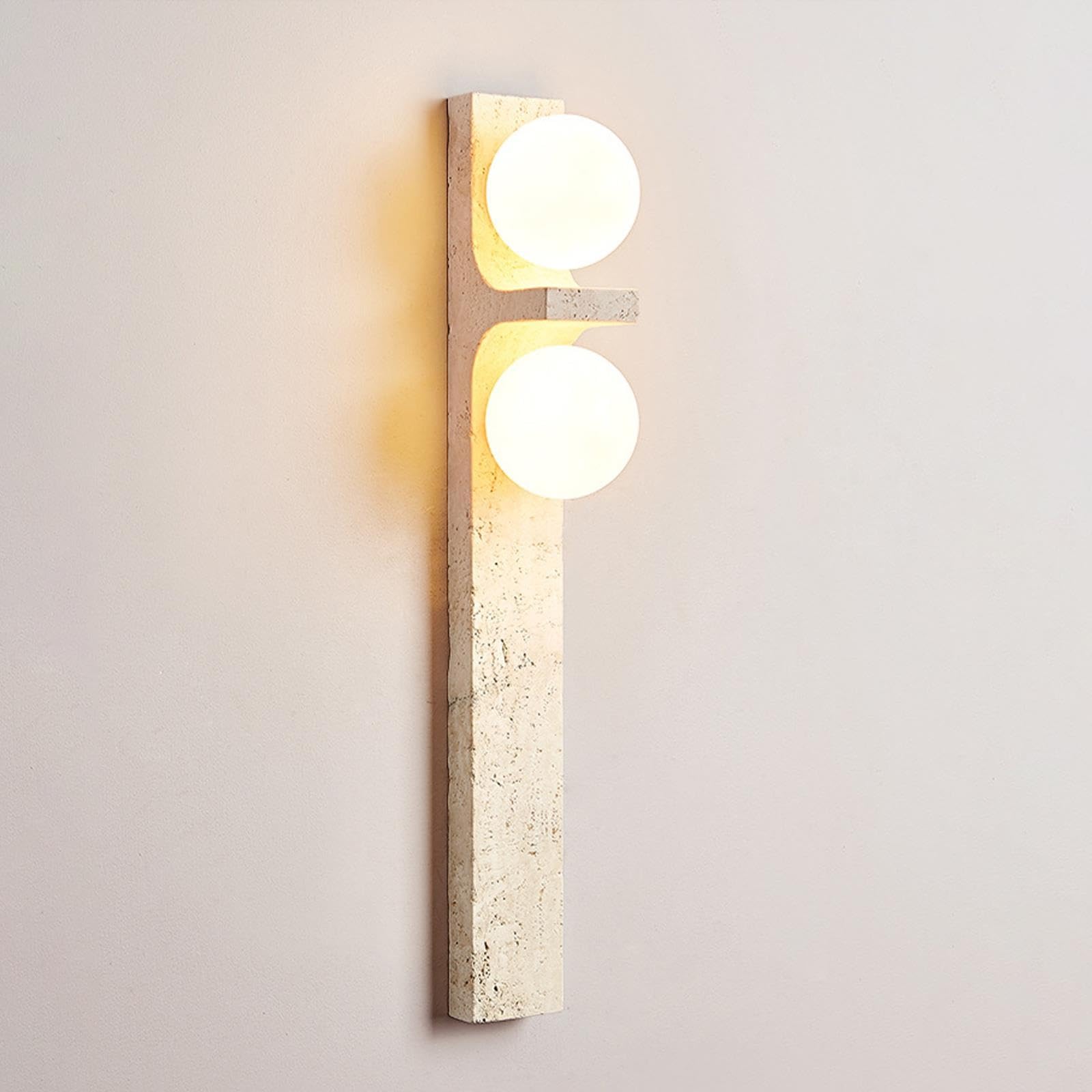 Sconce da parete in travertino, lampada da parete in pietra naturale