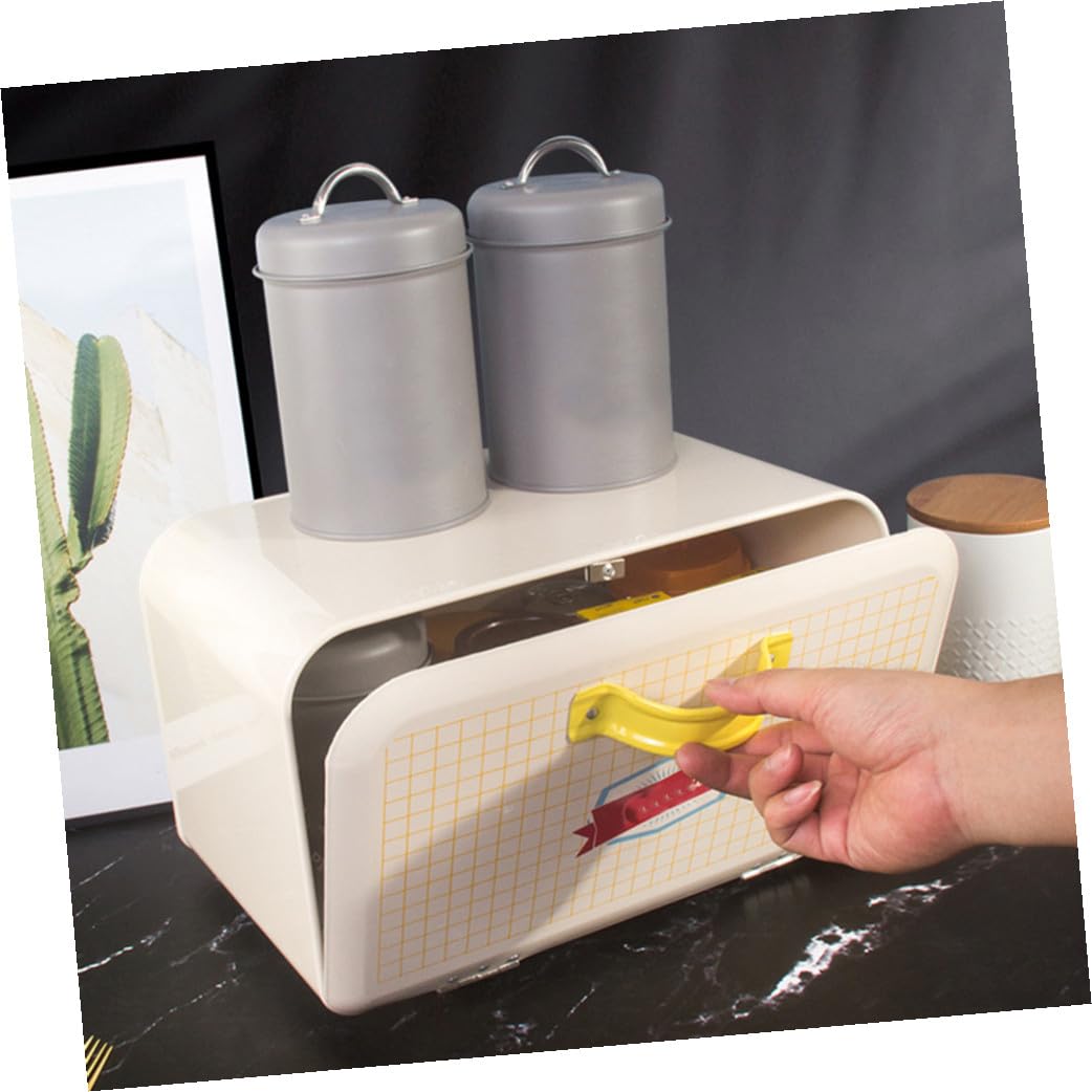 Cabilock Contenedor De Pan De Galvanizado Tapa Organizador De Snacks y Alimentos Para Cocina Gran Capacidad y Sellado