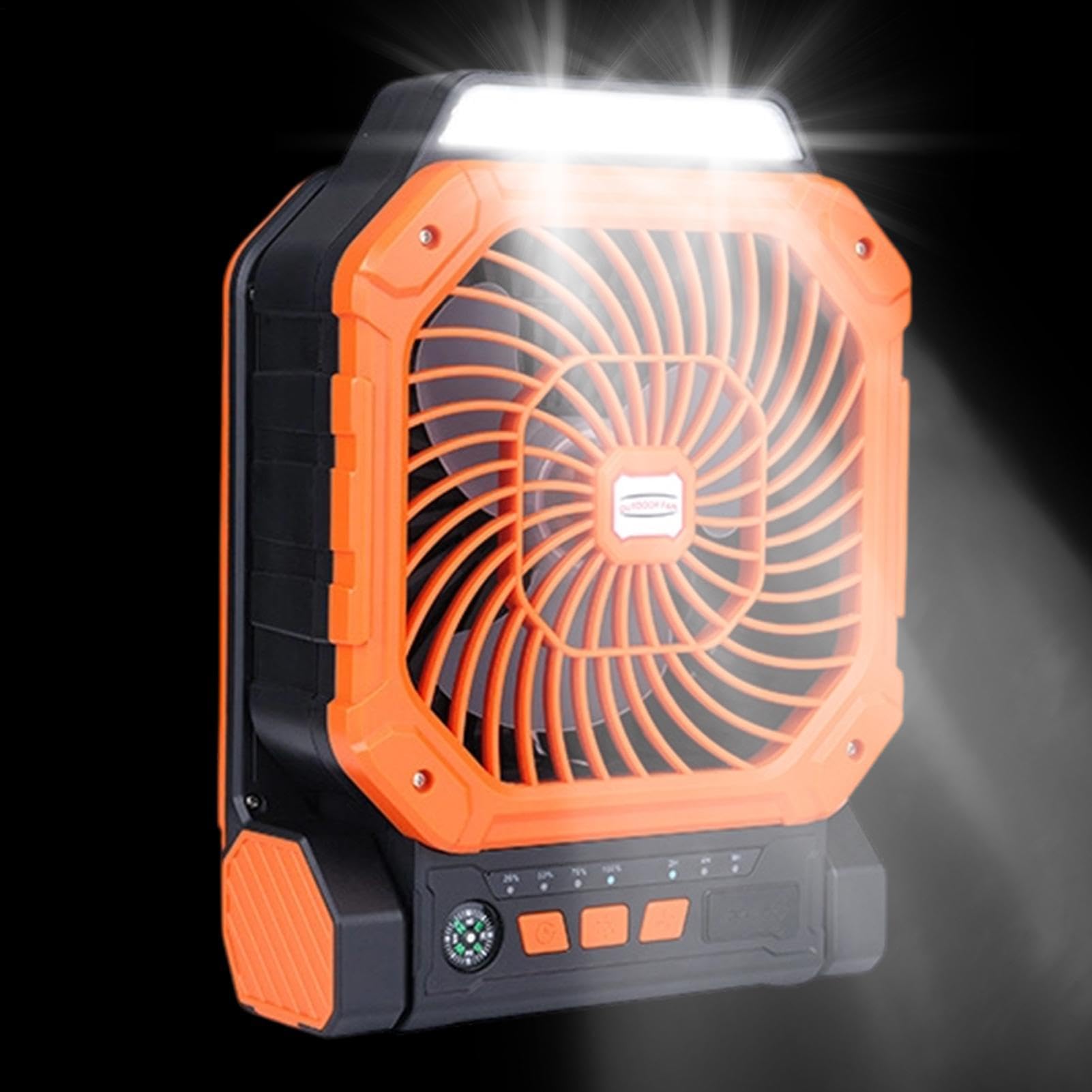 Ventilador Solar Portátil Luz LED Pequeña Ajustable Con Temporizador