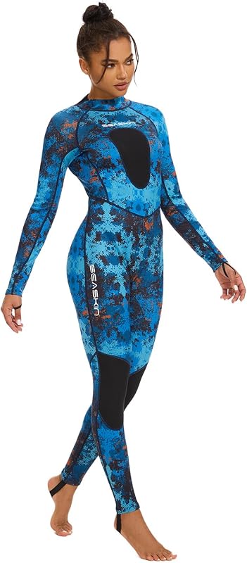 Traje de neopreno de pesca submarina Seaskin para mujer, trajes de buceo de neopreno de 1,5 mm y 3 mm | Trajes húmedos de cuerpo completo para deportes acuáticos