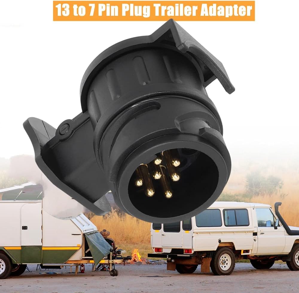 KeYou Adattatore Per Rimorchio Da 7 A 13 Poli, Convertitore Elettrico Impermeabile, Collegamento Auto 13 Pin A Rimorchio 7 Pin, Per Caravan E Roulotte
