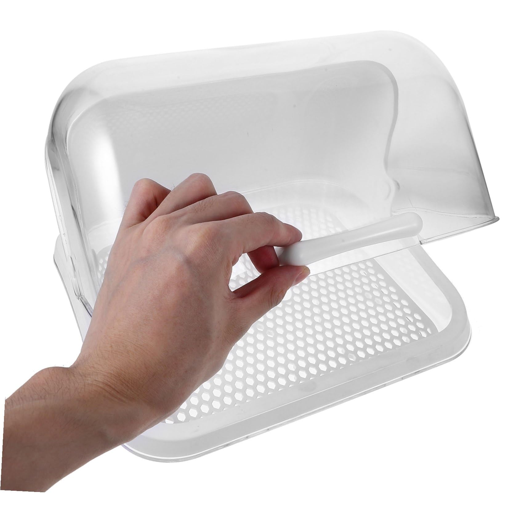 Boîte de Séchage pour Biberons 1 Pièce PP Blanc, Couvercle Anti-poussière | Rangement pour Tasses et Fruits, Usage Stockage, Boîte de Vaisselle pour Garçon et Filles, Format Pratique