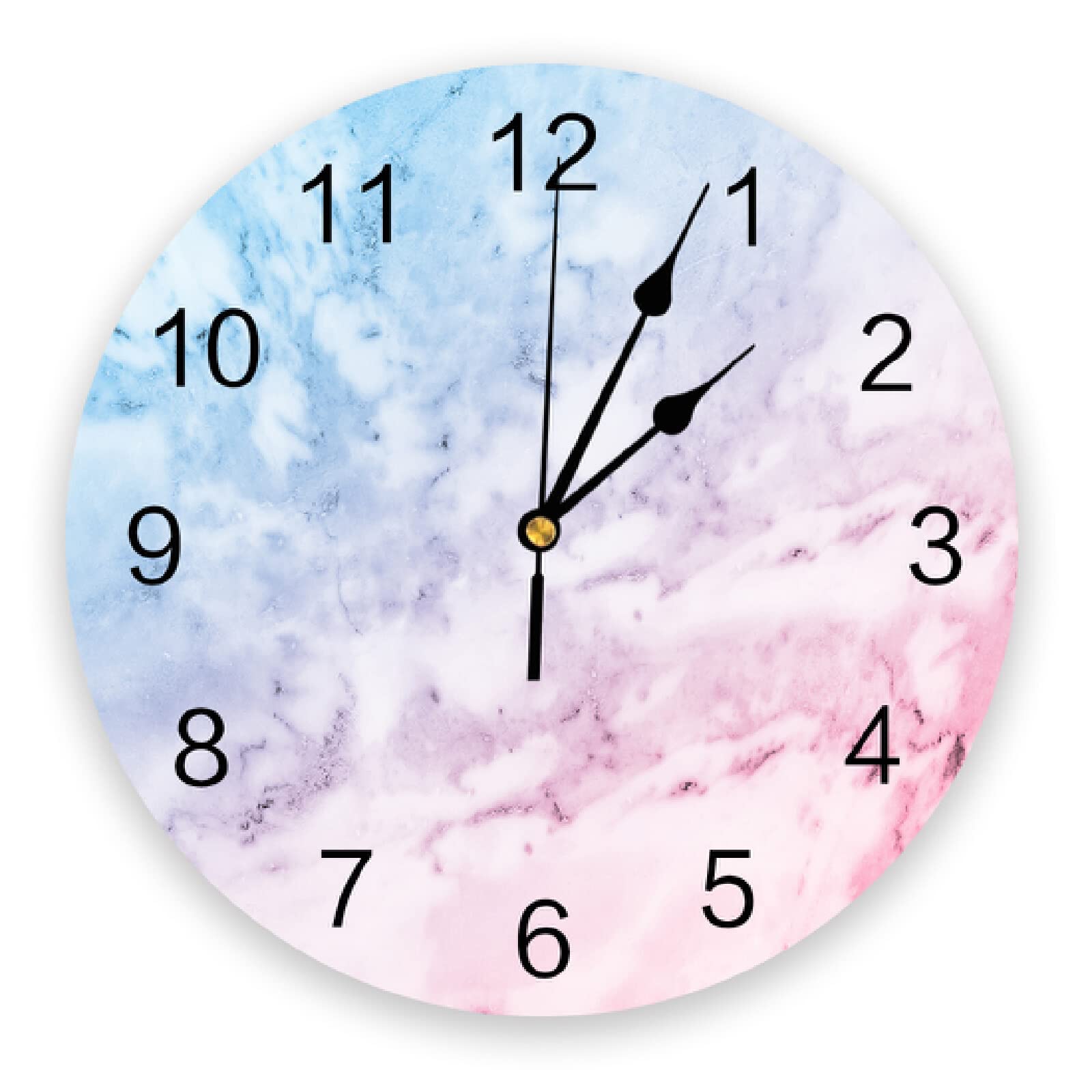 Horloge murale numérique ronde et silencieuse à piles pour décoration maison et bureau