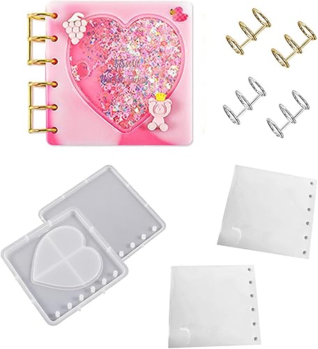 Vista 27 de Kit de moldes de resina para cuadernos, moldes de resina epoxi de fundición de arena movediza para cuadernos, molde de silicona para cuaderno