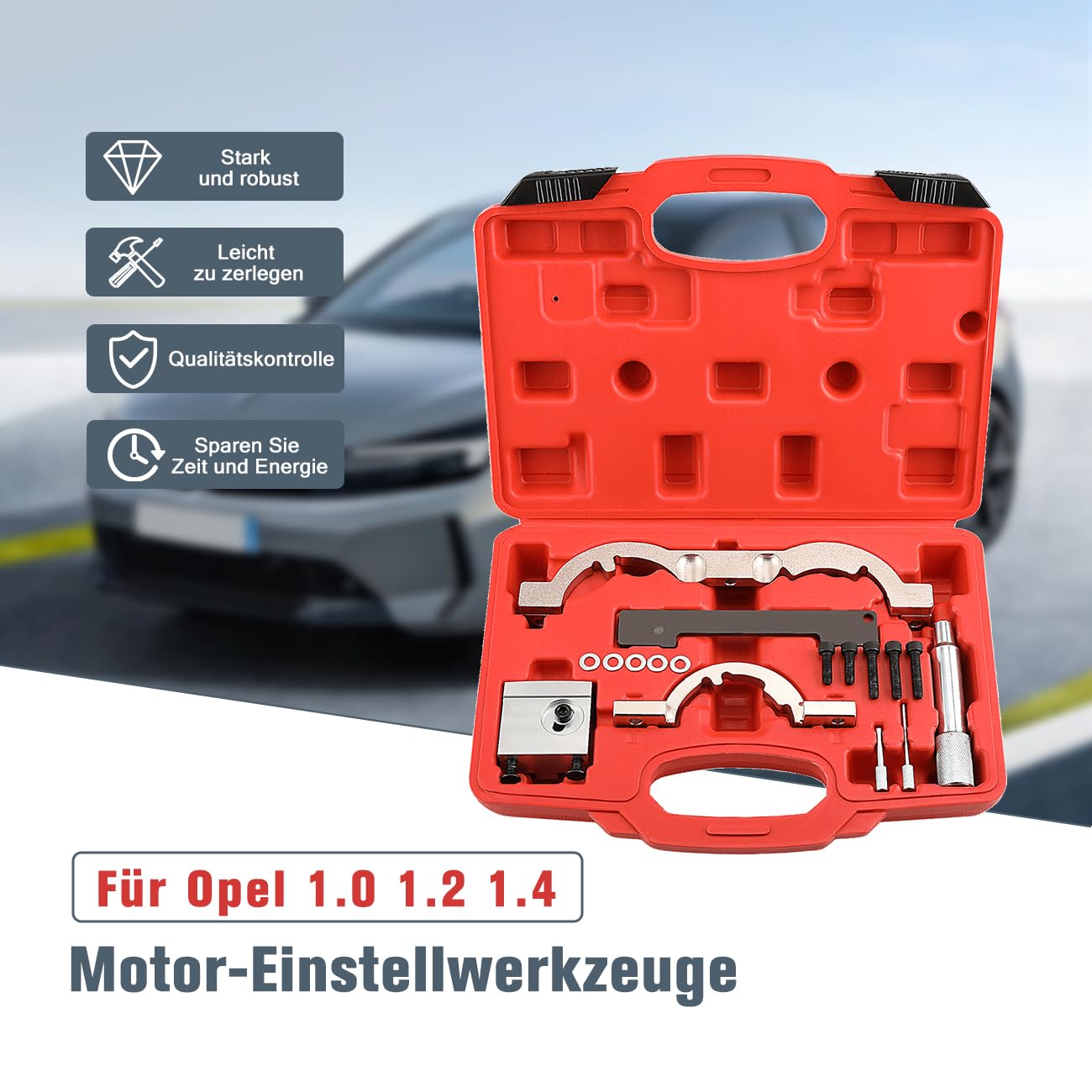 Kit d'outils de réglage du moteur, changement de courroie de distribution, changement de temps de commande à essence, kit d'outils de chaîne de distribution 1.0, 1.2, 1.4 Turbo pour Opel