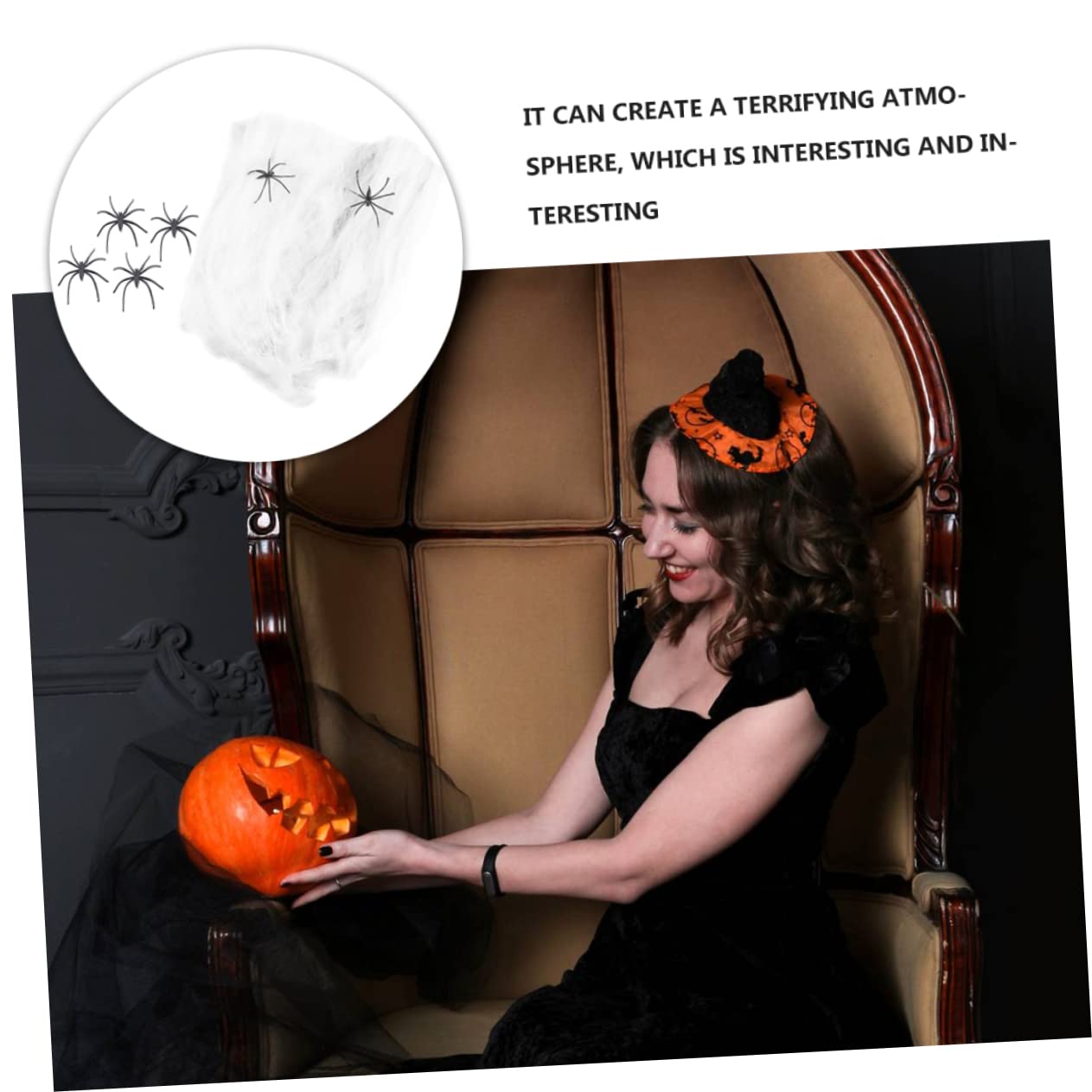 SUPVOX 2 Set Decorazione Halloween Ragno Cotone Allarmante Ragno di Halloween Sospeso Decorazioni Impostore Arredamento Ragnatela Ragnatele Bianca 10 Confezioni*2