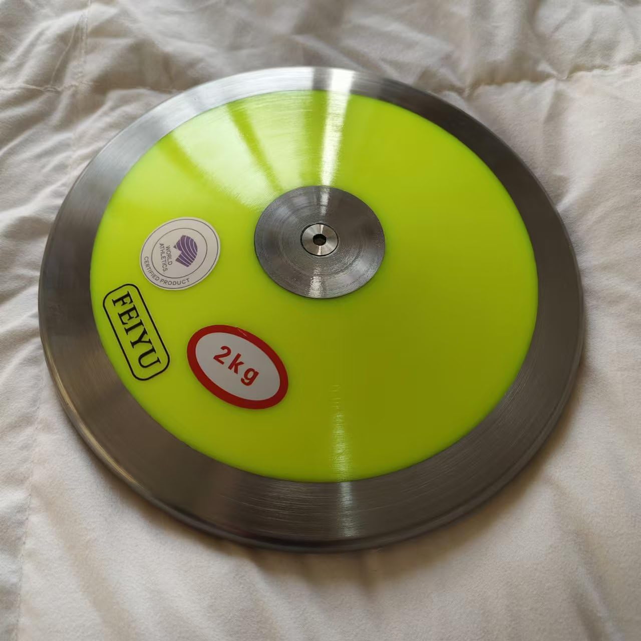 Discus 76% Rim Weight with IAAF World Athletics Certified- Medium Spin Discus Throw for Outdoor Sports Track & Field Discuses 2KG High School and Colleges Competition