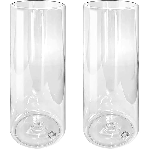 2 Pieces Plastic Vases Cylinders, Vase Filler Water Gel Beads Plant Vases, Decorative Centerpieces for Home or Wedding, Non-Breakable Plastic, Clear (Size : 2.4"X 2.4" X 6")