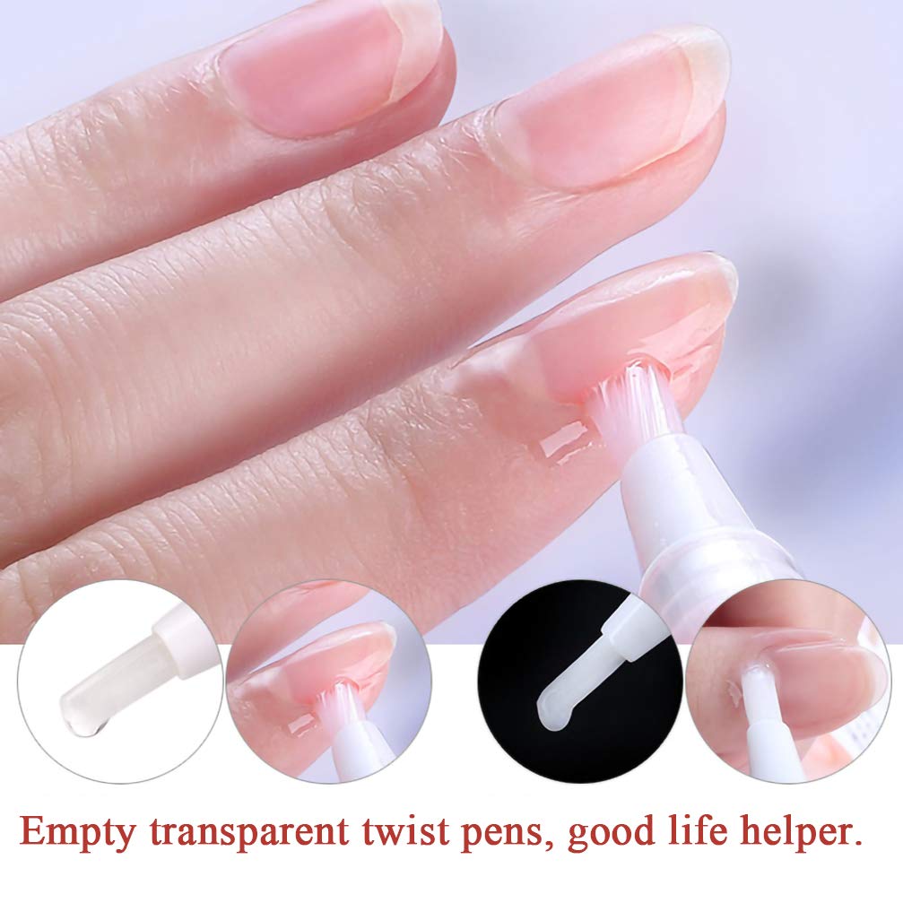 6 Pack 3 ml Disposable Transparent Twist Pens Empty Nail Oil Pen with Brush Tip Cosmetic Lip Gloss Container Applicators Eyelash Growth Liquid Tube