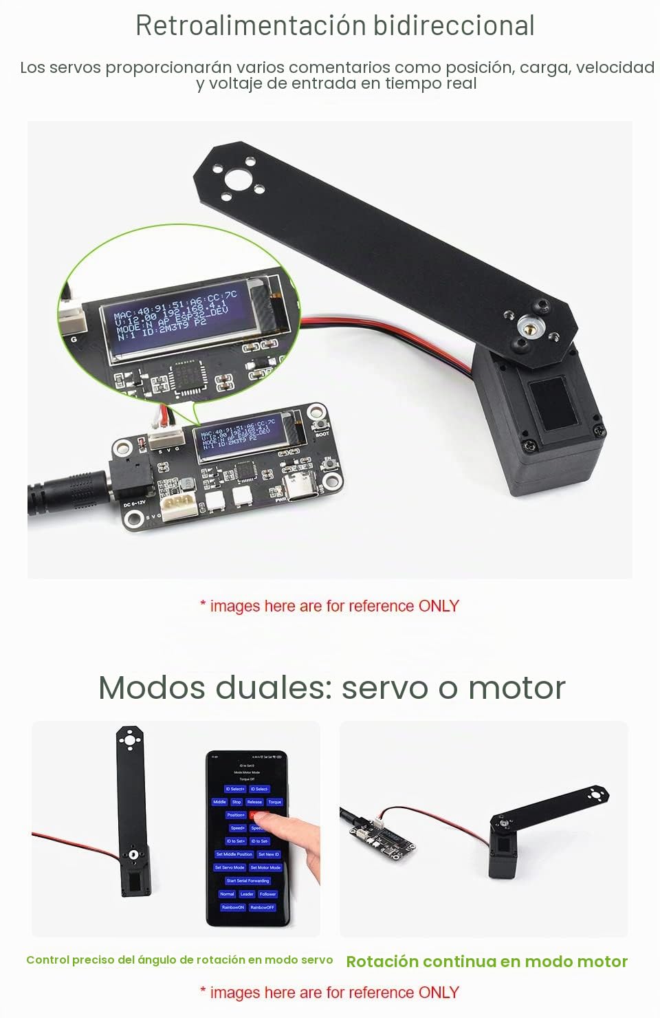 Waveshare 30KG Serial Bus Servo High Precision and Torque with Programmable 360 Degrees Magnetic Encoder Two-Way Feedback Servo/Motor Mode Switchable
