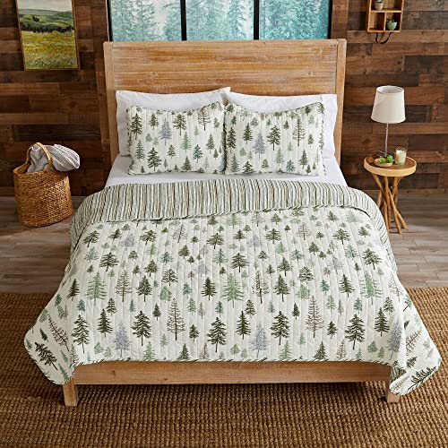 Great Bay Home 3-Piece Reversible Forest Cabin Bedspread King Quilt. All-Season, Comfortable, Soft Quilt Set - Truckee #TOP6