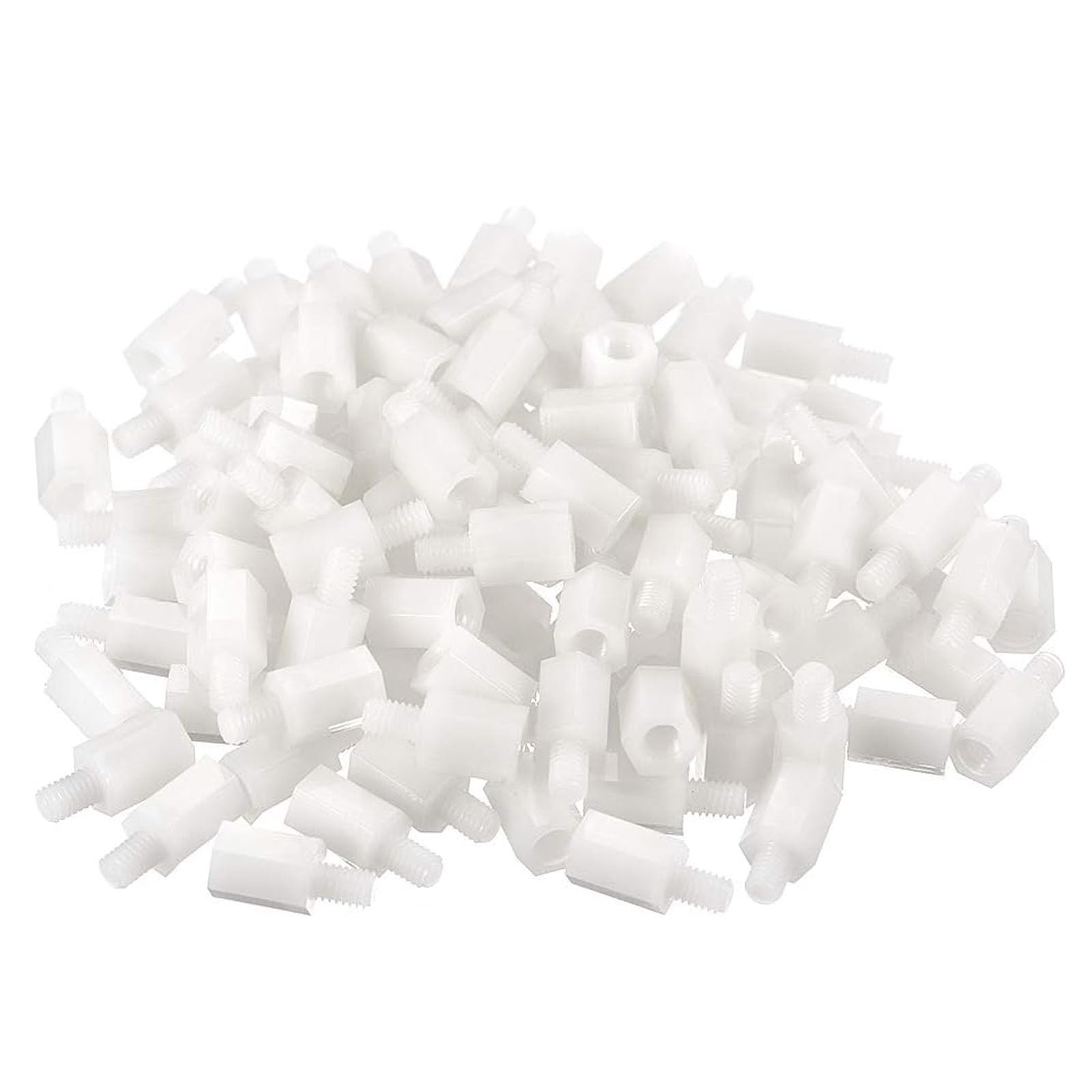 50 Pieces Single Male Hex Nylon Standoffs, PCB Motherboard Spacer M6×5+8Mm-M6×5+10Mm Suitable for DIY Hardware Installation,M6×10+8mm(M6x10+8mm)