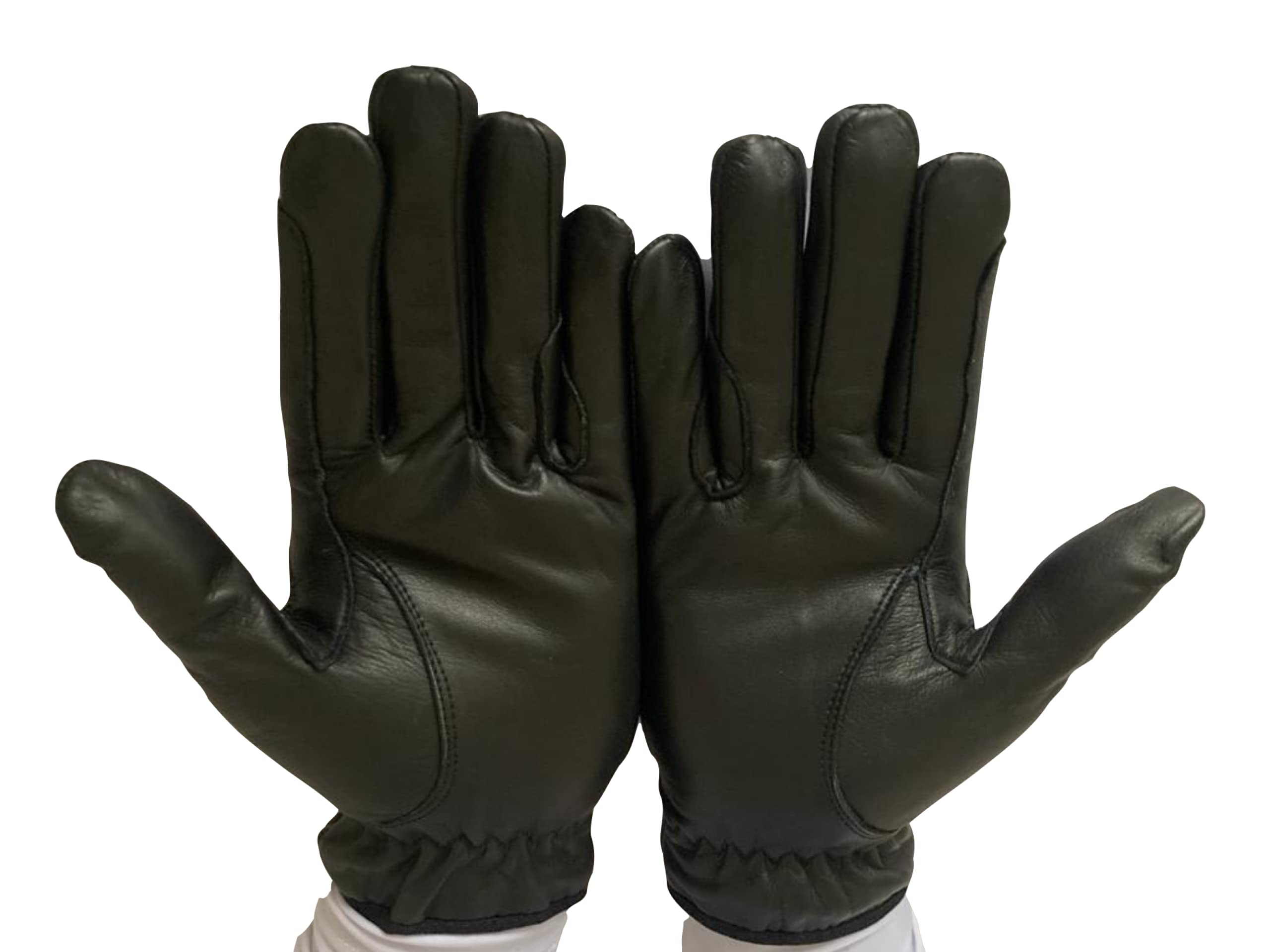 Guantes de equitación para mujer, 100% cuero real, marrón, beige, marrón y negro, para mujer ecuestre (mediano, negro)