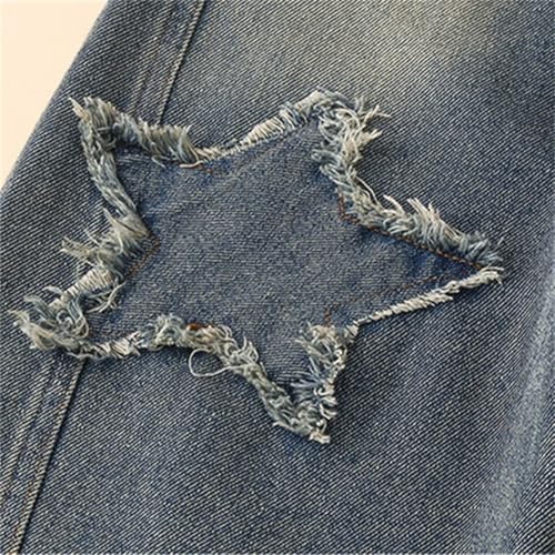 Girls Baggy Jeans High Waist Elastic Loose Fit Wide Leg Casual Denim Pants Streetwear Teens Straight Pants Y2K Trouser2