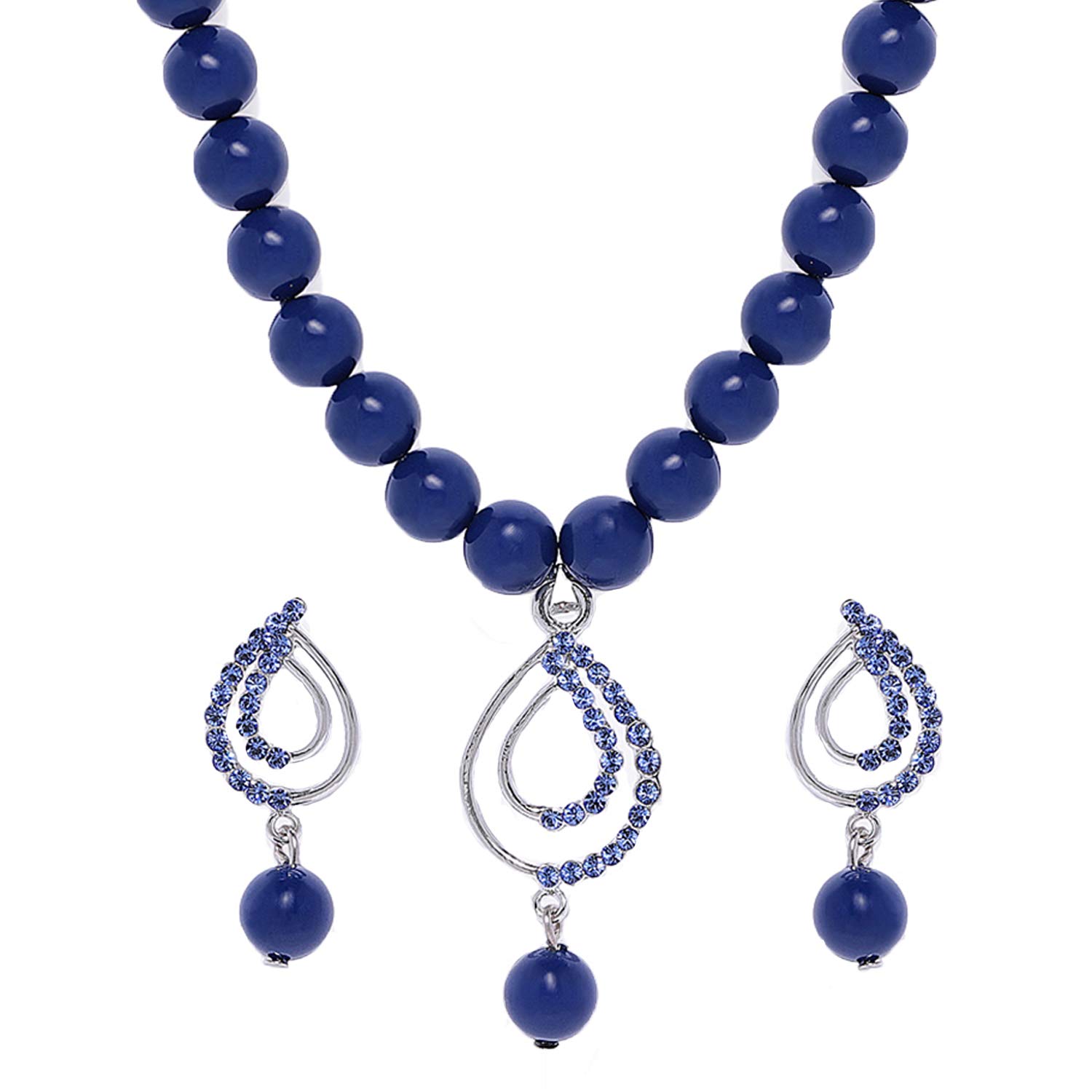 Mahi Valentine Gift Blue Crystals and Artificial Pearls Paisley Necklace Set for Women (NL1103769RBlu) (B08TRHMR2R) Amazon Price History, Amazon Price Tracker