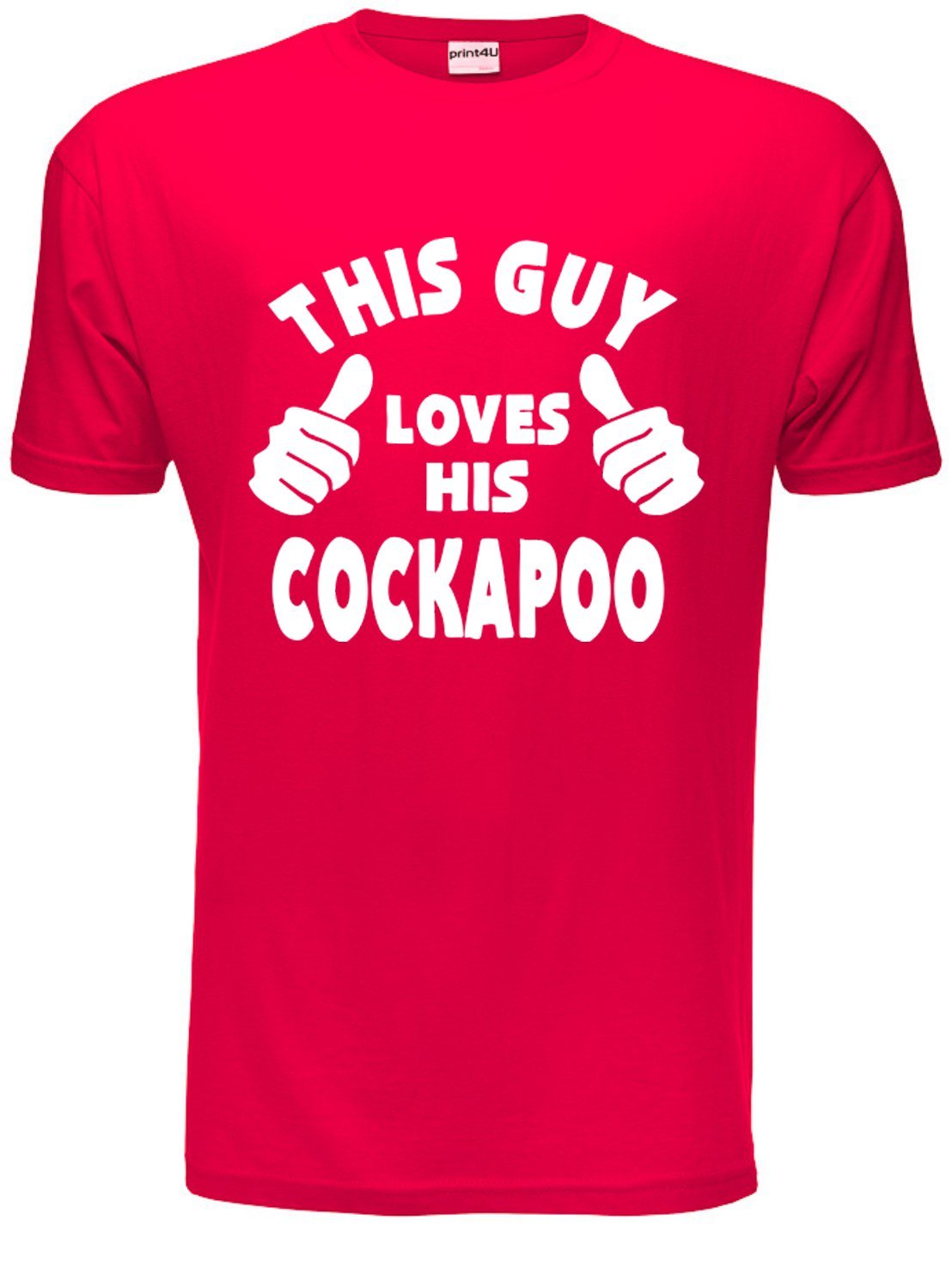 This Guy Loves His Cockapoo Dog Mens T-Shirt Medium Red