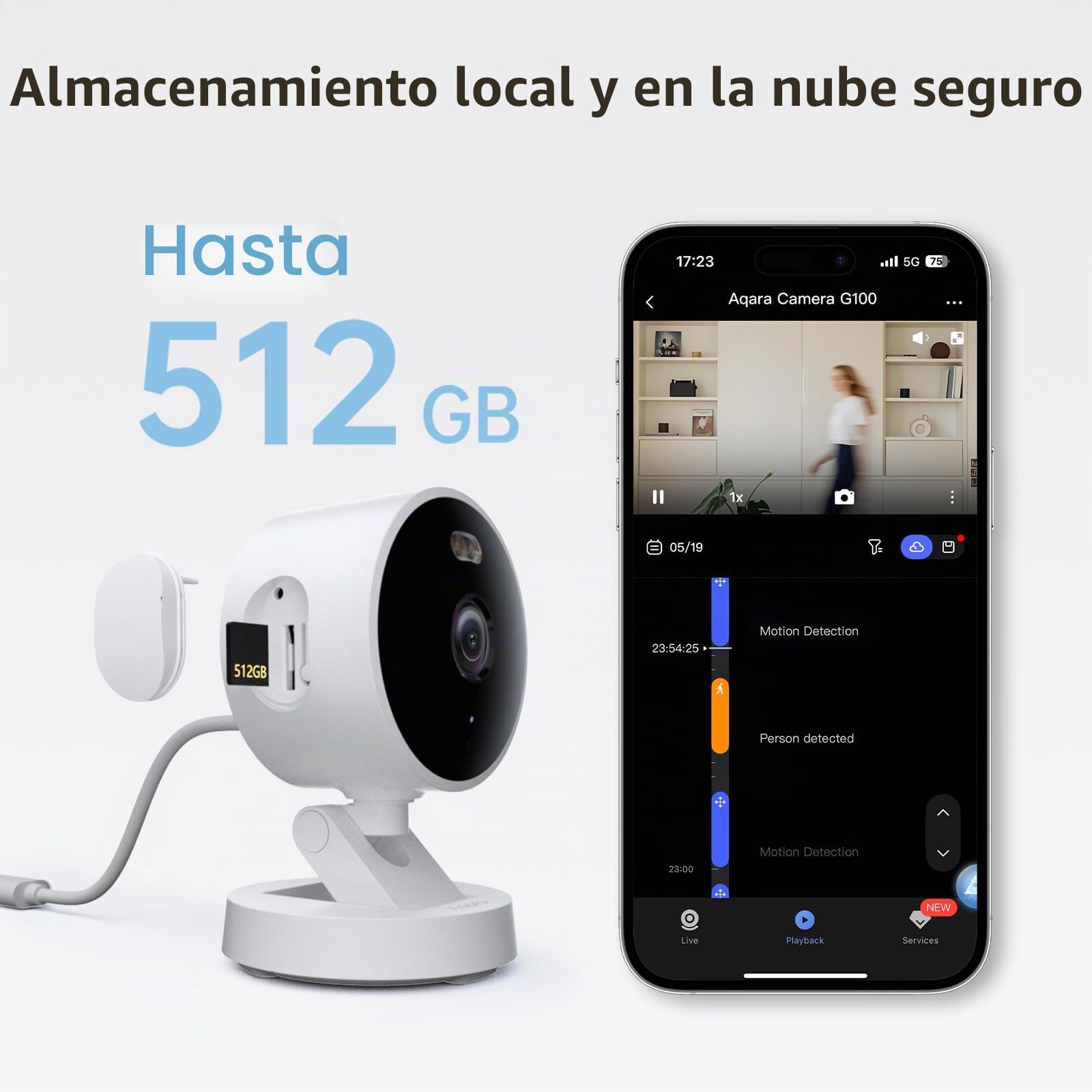 Aqara Camera G100 Battery Negro, cámara Wi‑Fi 2K interior/exterior