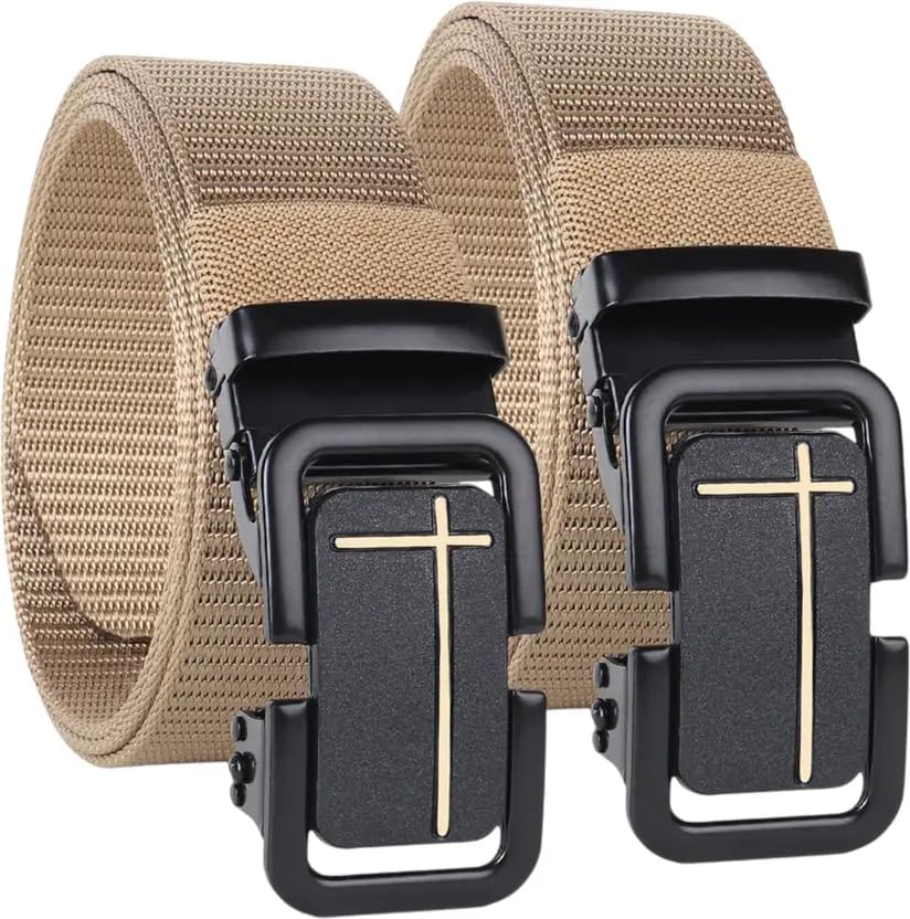 tpm Tactical Military Belt, Nylon Canvas Web Belt with Cross Buckle, Khaki, Adjustable Military Style-picture-21