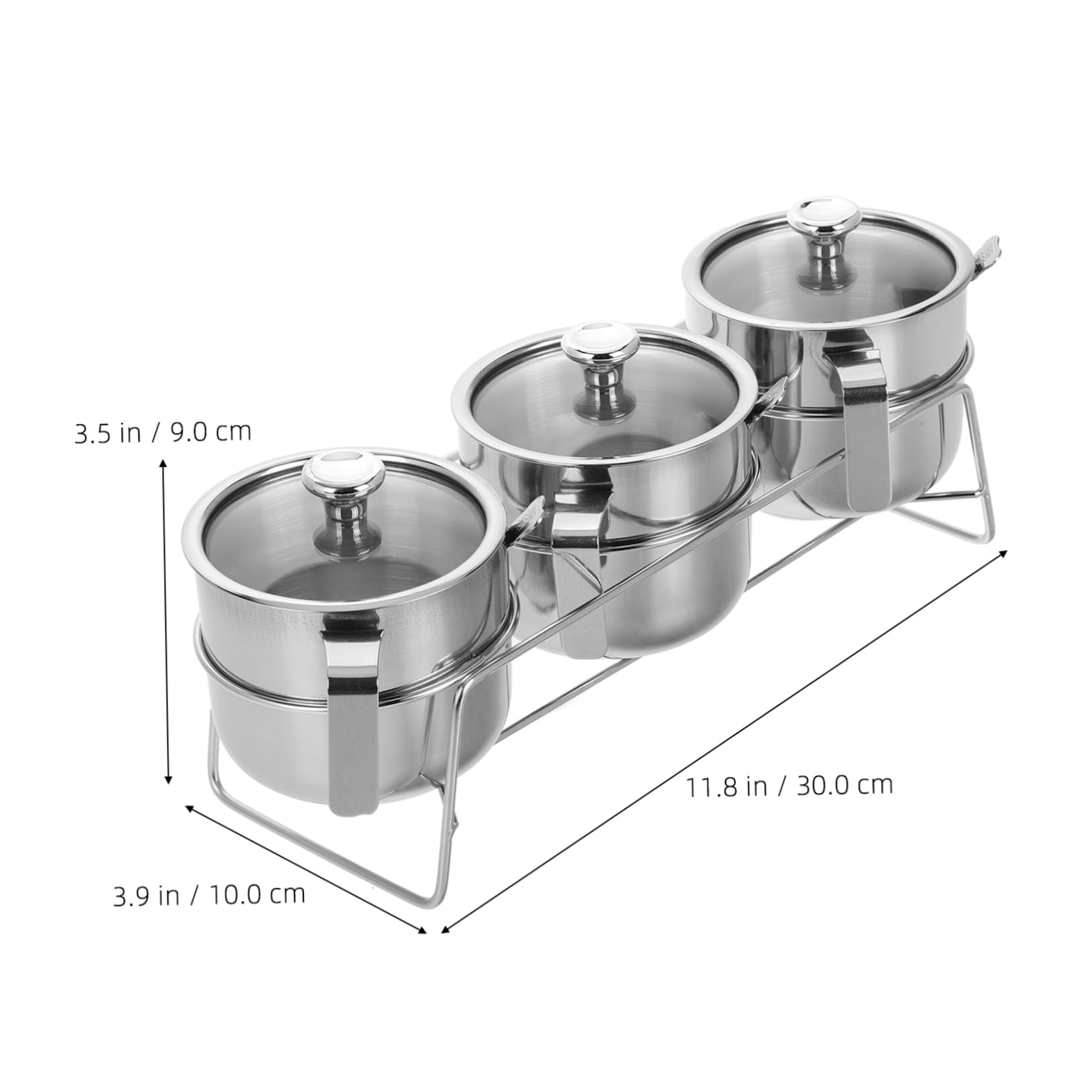 Cabilock 1juego Botes Inoxidable Para Condimentos Con Tapa y Cuchara Almacenamiento Multifuncional Para Especias y Sal Para Cocina y Organizador De Condimentos
