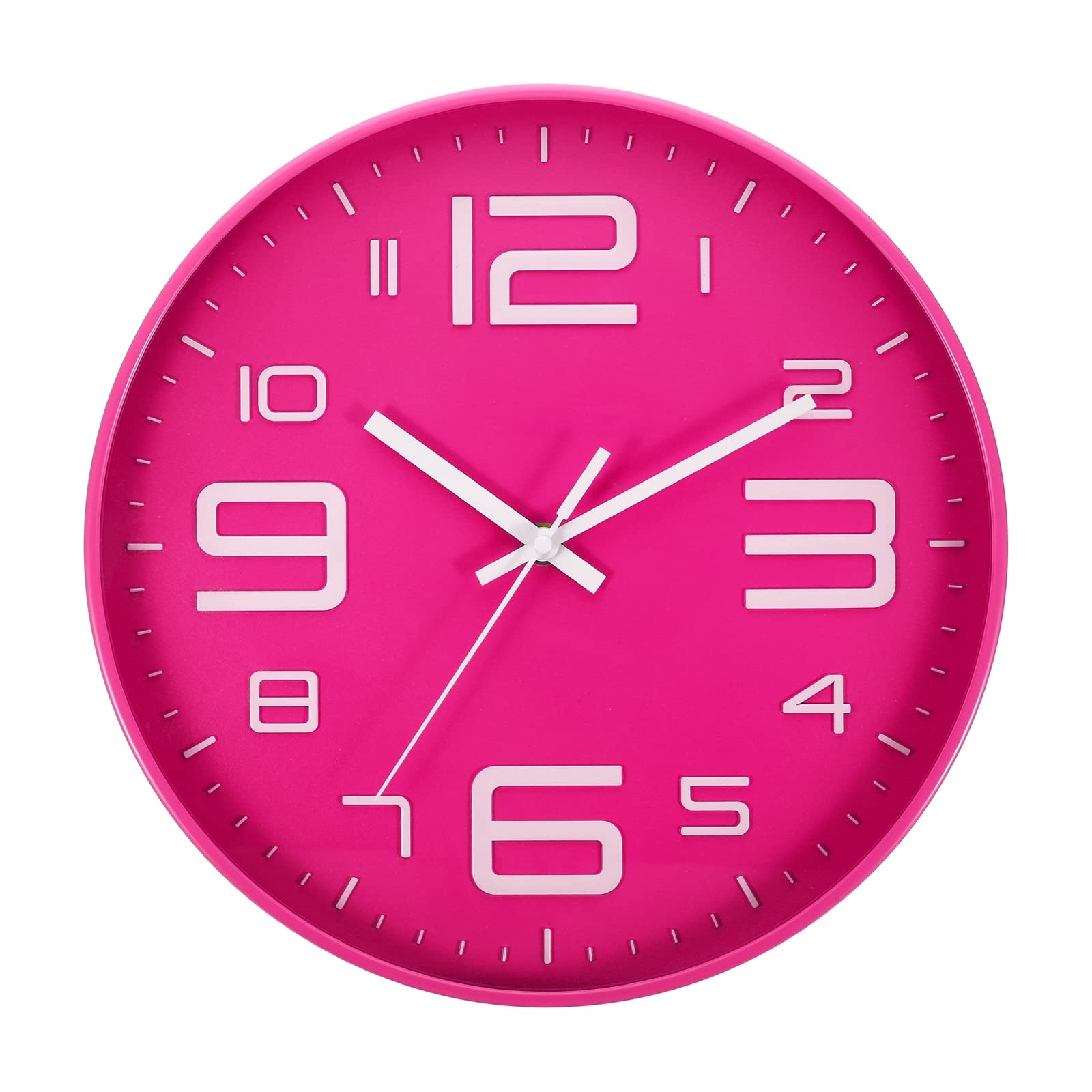 Horloge murale rose pastel PATIKIL 30 cm idéale pour sublimer la décoration d'une chambre