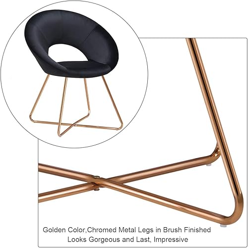 Miniatura 4 de Duhome. - Sillas con diseño moderno de mediados de siglo, para el comedor y la sala de estar, con patas de metal negras industriales, 1 unidad.