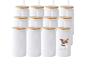 12 Pack Flawless Sublimation Candle Jar Blanks with Bamboo Lids