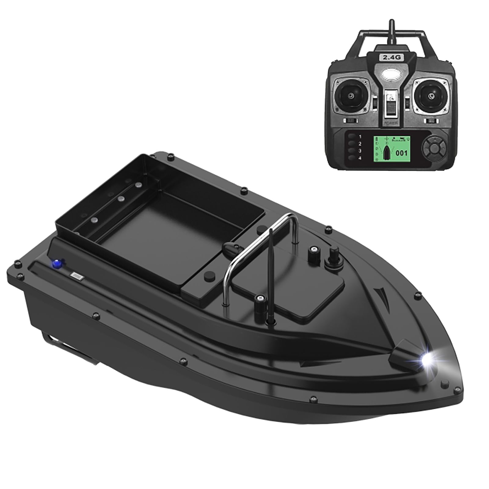 Kavolet Bote de Cebo de Pesca de 500 m, Barco alimentador teledirigido, Bote de Cebo GPS, Carga de 2 kg, Barco de Cebo con Gran depósito de Cebo, Barco de Cebo automático, batería Recargable de 10000